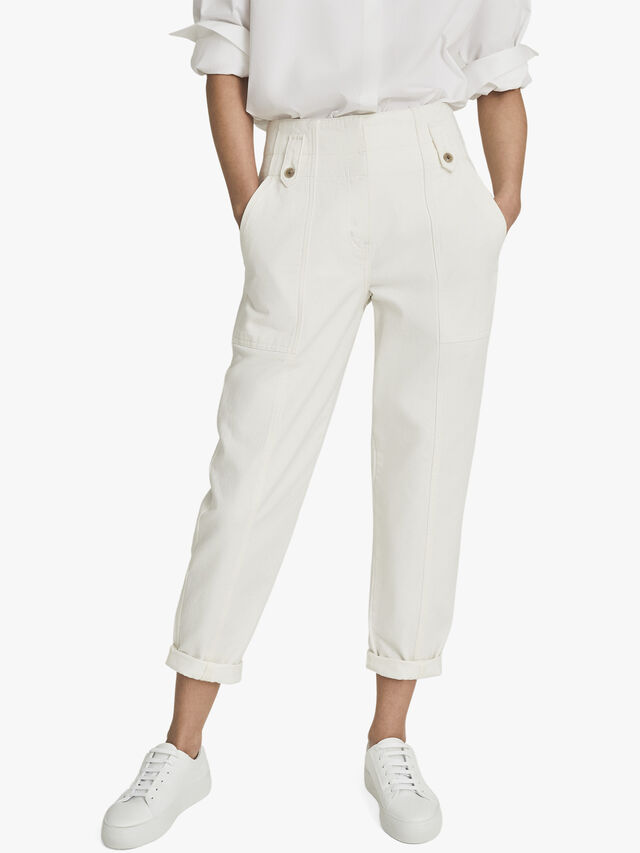 ALANA Cotton Tapered Cargo Trousers
